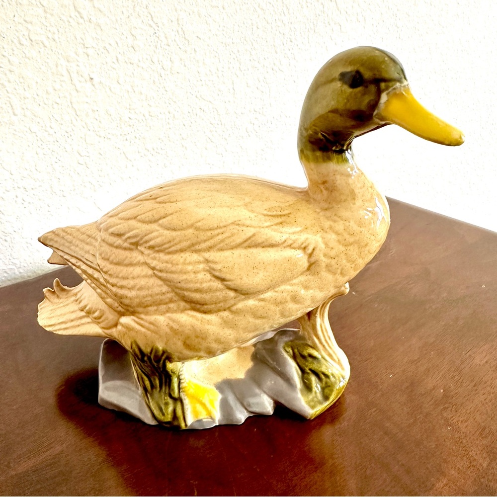 Vintage Hand-Painted Ceramic Mallard Duck Figurine